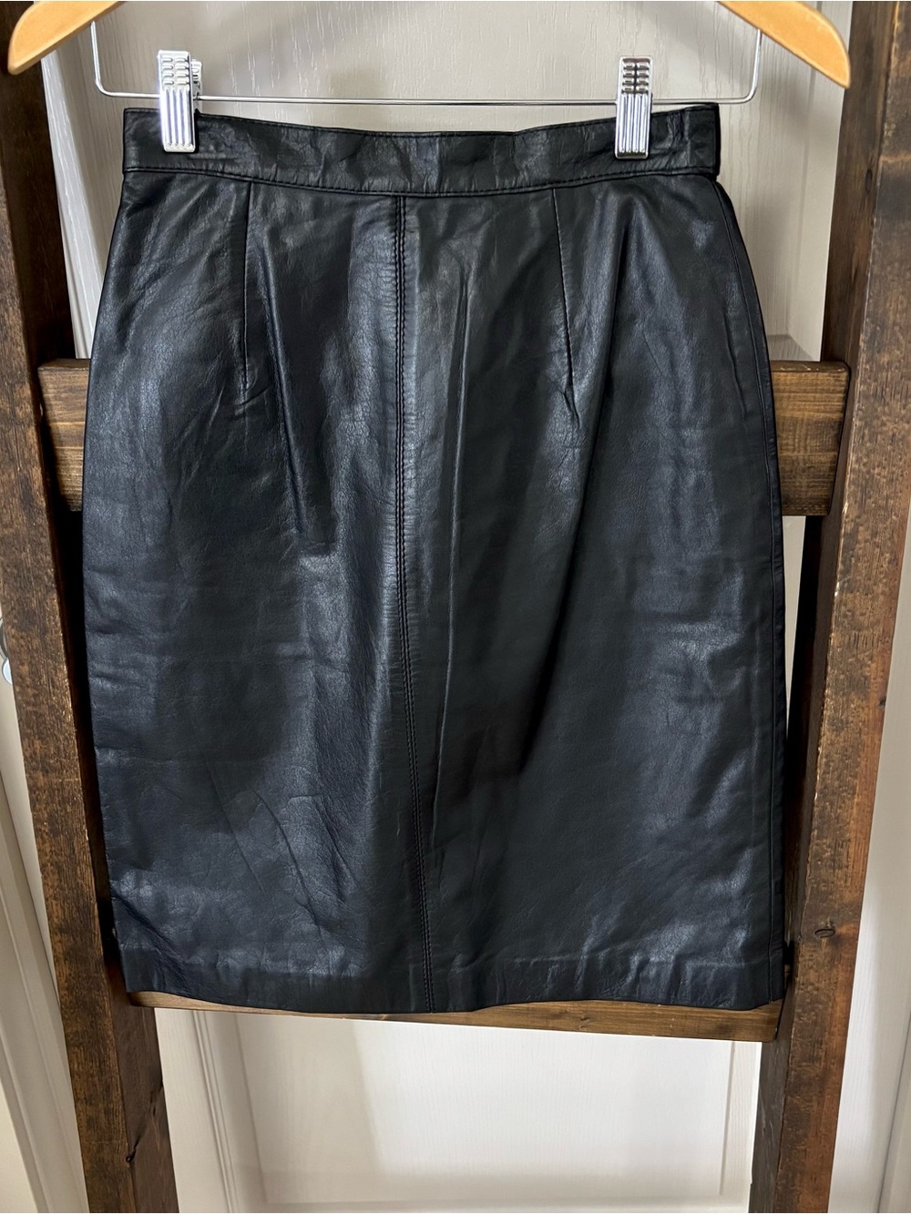 Vintage high rise Leather Skirt